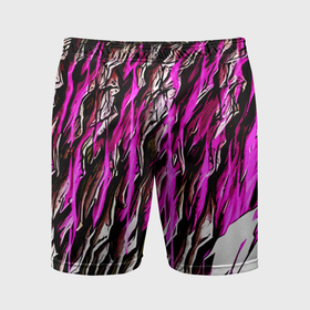 Мужские шорты спортивные с принтом Камень и розовые полосы в Санкт-Петербурге,  |  | Тематика изображения на принте: 