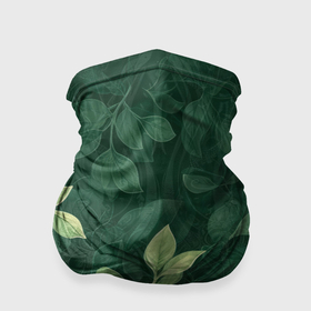 Бандана-труба 3D с принтом Прекрасные зелёные листья в Новосибирске, 100% полиэстер, ткань с особыми свойствами — Activecool | плотность 150‒180 г/м2; хорошо тянется, но сохраняет форму | 