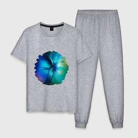 Мужская пижама хлопок с принтом Цветок абстрактный в Екатеринбурге, 100% хлопок | брюки и футболка прямого кроя, без карманов, на брюках мягкая резинка на поясе и по низу штанин
 | 