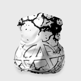 Бандана-труба 3D с принтом Анархия текстура лого чернобелый , 100% полиэстер, ткань с особыми свойствами — Activecool | плотность 150‒180 г/м2; хорошо тянется, но сохраняет форму | 