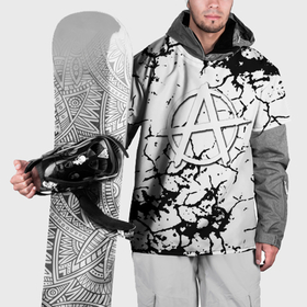 Накидка на куртку 3D с принтом Анархия текстура лого чернобелый в Тюмени, 100% полиэстер |  | 