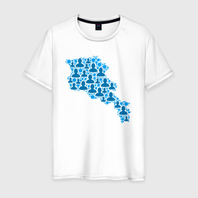 Мужская футболка хлопок с принтом Люди Армении в Кировске, 100% хлопок | прямой крой, круглый вырез горловины, длина до линии бедер, слегка спущенное плечо. | 