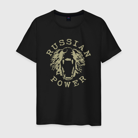 Мужская футболка хлопок с принтом Российская мощь в Тюмени, 100% хлопок | прямой крой, круглый вырез горловины, длина до линии бедер, слегка спущенное плечо. | 