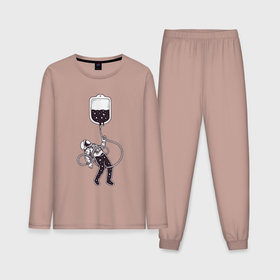 Мужская пижама с лонгсливом хлопок с принтом Космическая капельница в Петрозаводске,  |  | Тематика изображения на принте: 