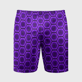 Мужские шорты спортивные с принтом Энергетический щит   фиолетовый в Курске,  |  | 