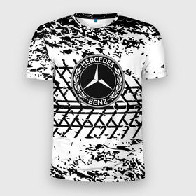 Мужская футболка 3D Slim с принтом Mercedes benz краски в Белгороде, 100% полиэстер с улучшенными характеристиками | приталенный силуэт, круглая горловина, широкие плечи, сужается к линии бедра | 