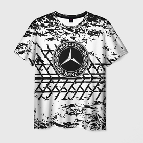 Мужская футболка 3D с принтом Mercedes benz краски в Курске, 100% полиэфир | прямой крой, круглый вырез горловины, длина до линии бедер | 