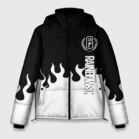Мужская зимняя куртка 3D с принтом Tom Clancy raimbow six fire в Новосибирске, верх — 100% полиэстер; подкладка — 100% полиэстер; утеплитель — 100% полиэстер | длина ниже бедра, свободный силуэт Оверсайз. Есть воротник-стойка, отстегивающийся капюшон и ветрозащитная планка. 

Боковые карманы с листочкой на кнопках и внутренний карман на молнии. | Тематика изображения на принте: 