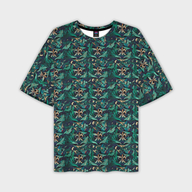 Мужская футболка oversize 3D с принтом Luxury green abstract pattern ,  |  | 