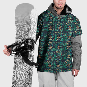 Накидка на куртку 3D с принтом Luxury green abstract pattern , 100% полиэстер |  | 