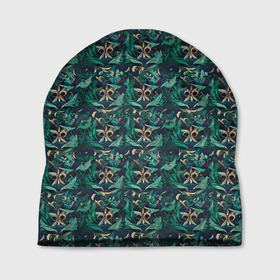 Шапка 3D с принтом Luxury green abstract pattern в Тюмени, 100% полиэстер | универсальный размер, печать по всей поверхности изделия | Тематика изображения на принте: 