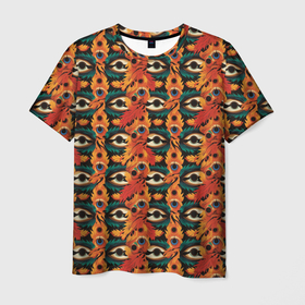 Мужская футболка 3D с принтом Luxury abstract geometry pattern в Петрозаводске, 100% полиэфир | прямой крой, круглый вырез горловины, длина до линии бедер | 