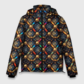 Мужская зимняя куртка 3D с принтом Luxury abstract  geometry  pattern в Петрозаводске, верх — 100% полиэстер; подкладка — 100% полиэстер; утеплитель — 100% полиэстер | длина ниже бедра, свободный силуэт Оверсайз. Есть воротник-стойка, отстегивающийся капюшон и ветрозащитная планка. 

Боковые карманы с листочкой на кнопках и внутренний карман на молнии. | Тематика изображения на принте: 