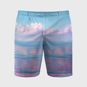 Мужские шорты спортивные с принтом Облака на небе и спокойные волны морские в Белгороде,  |  | 