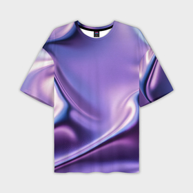 Мужская футболка oversize 3D с принтом Голография   изгибающийся металлический фиолетовый в Белгороде,  |  | 