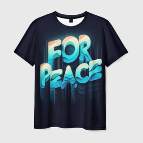 Мужская футболка 3D с принтом За мир голосуем в Ухте, 100% полиэфир | прямой крой, круглый вырез горловины, длина до линии бедер | Тематика изображения на принте: 