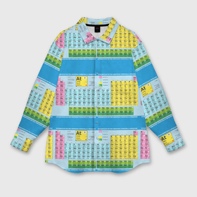 Мужская рубашка oversize 3D с принтом Узор из таблицы Менделеева в Петрозаводске,  |  | 