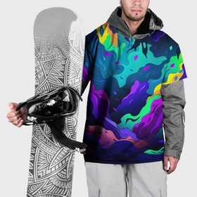 Накидка на куртку 3D с принтом Кислотная яркая абстракция  в  камуфляжном   стиле в Курске, 100% полиэстер |  | Тематика изображения на принте: 