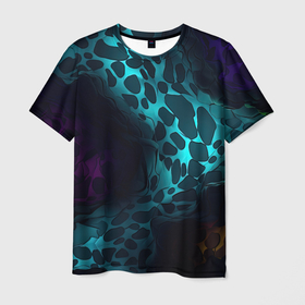 Мужская футболка 3D с принтом Кислотная яркая абстракция в камуфляжном стиле разноцветные оттенки в Белгороде, 100% полиэфир | прямой крой, круглый вырез горловины, длина до линии бедер | 