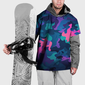 Накидка на куртку 3D с принтом Кислотная   яркая  абстракция  в  камуфляжном  стиле  разноцветные   оттенки в Санкт-Петербурге, 100% полиэстер |  | Тематика изображения на принте: 