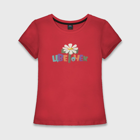 Женская футболка хлопок Slim с принтом Ласково зову тебя Цветочек в Тюмени,  |  | 