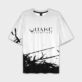 Мужская футболка oversize 3D с принтом Quake чёрные краски в Тюмени,  |  | 