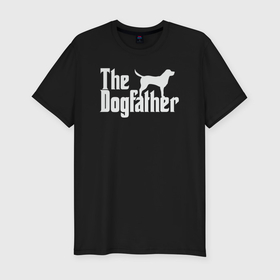 Мужская футболка хлопок Slim с принтом Dogfather в Кировске, 92% хлопок, 8% лайкра | приталенный силуэт, круглый вырез ворота, длина до линии бедра, короткий рукав | 