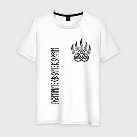 Мужская футболка хлопок с принтом Символика печать велеса   помни свои корни в Новосибирске, 100% хлопок | прямой крой, круглый вырез горловины, длина до линии бедер, слегка спущенное плечо. | 