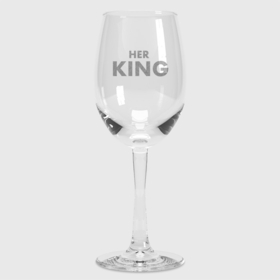Бокал для вина с принтом Her King   Queen ,  |  | Тематика изображения на принте: 