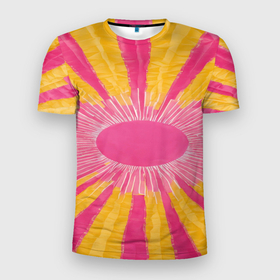 Мужская футболка 3D Slim с принтом Абстрактное солнце в Кировске, 100% полиэстер с улучшенными характеристиками | приталенный силуэт, круглая горловина, широкие плечи, сужается к линии бедра | 