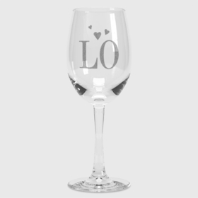 Бокал для вина с принтом Lo   love ,  |  | Тематика изображения на принте: 