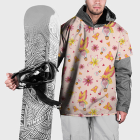 Накидка на куртку 3D с принтом Влюблённые мотыльки в Новосибирске, 100% полиэстер |  | Тематика изображения на принте: 