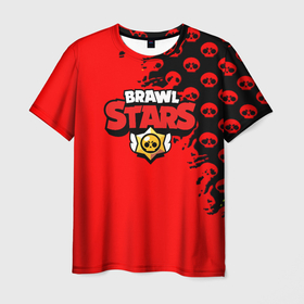 Мужская футболка 3D с принтом Brawl stars logo game pattern в Курске, 100% полиэфир | прямой крой, круглый вырез горловины, длина до линии бедер | 