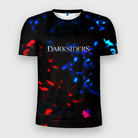 Мужская футболка 3D Slim с принтом Darksiders space logo в Кировске, 100% полиэстер с улучшенными характеристиками | приталенный силуэт, круглая горловина, широкие плечи, сужается к линии бедра | Тематика изображения на принте: 