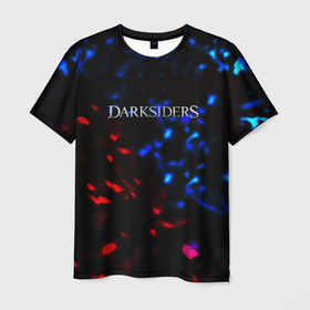 Мужская футболка 3D с принтом Darksiders space logo в Белгороде, 100% полиэфир | прямой крой, круглый вырез горловины, длина до линии бедер | Тематика изображения на принте: 