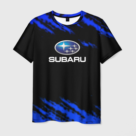 Мужская футболка 3D с принтом Subaru текстура авто в Петрозаводске, 100% полиэфир | прямой крой, круглый вырез горловины, длина до линии бедер | Тематика изображения на принте: 