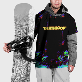 Накидка на куртку 3D с принтом Deathloop неон краски текстура в Санкт-Петербурге, 100% полиэстер |  | Тематика изображения на принте: 