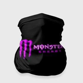 Бандана-труба 3D с принтом Monster energy фиолетовый логотип в Кировске, 100% полиэстер, ткань с особыми свойствами — Activecool | плотность 150‒180 г/м2; хорошо тянется, но сохраняет форму | 