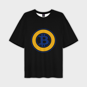 Мужская футболка oversize 3D с принтом Биткоин лого криптовалюта в Белгороде,  |  | Тематика изображения на принте: 