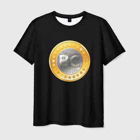 Мужская футболка 3D с принтом BTC money в Новосибирске, 100% полиэфир | прямой крой, круглый вырез горловины, длина до линии бедер | Тематика изображения на принте: 