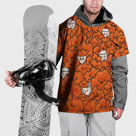 Накидка на куртку 3D с принтом Милые огоньки и зефирки в Кировске, 100% полиэстер |  | 