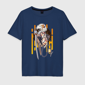 Мужская футболка хлопок Oversize с принтом Serial Designation N japan в Белгороде, 100% хлопок | свободный крой, круглый ворот, “спинка” длиннее передней части | 