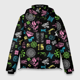 Мужская зимняя куртка 3D с принтом Африканский узор цветной в Санкт-Петербурге, верх — 100% полиэстер; подкладка — 100% полиэстер; утеплитель — 100% полиэстер | длина ниже бедра, свободный силуэт Оверсайз. Есть воротник-стойка, отстегивающийся капюшон и ветрозащитная планка. 

Боковые карманы с листочкой на кнопках и внутренний карман на молнии. | 