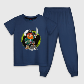 Детская пижама хлопок с принтом Мультяшный пират в Новосибирске, 100% хлопок |  брюки и футболка прямого кроя, без карманов, на брюках мягкая резинка на поясе и по низу штанин
 | Тематика изображения на принте: 