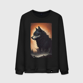 Мужской свитшот хлопок с принтом Большой и страшный серый волк в Кировске, 100% хлопок |  | Тематика изображения на принте: 