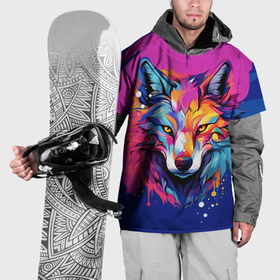 Накидка на куртку 3D с принтом Волк в стиле поп арт в Тюмени, 100% полиэстер |  | Тематика изображения на принте: 