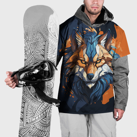 Накидка на куртку 3D с принтом Мудрый волк , 100% полиэстер |  | 