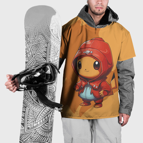 Накидка на куртку 3D с принтом Забавный пикачу в красном плаще в Кировске, 100% полиэстер |  | Тематика изображения на принте: 