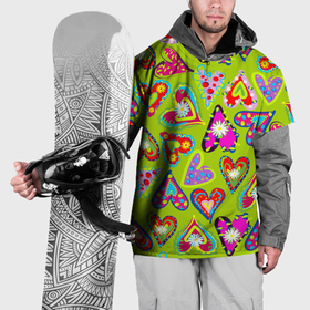 Накидка на куртку 3D с принтом Сердца в мексиканском стиле в Санкт-Петербурге, 100% полиэстер |  | Тематика изображения на принте: 