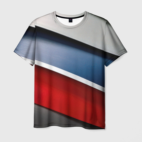 Мужская футболка 3D с принтом Разноцветная полосы  абстракция в Тюмени, 100% полиэфир | прямой крой, круглый вырез горловины, длина до линии бедер | 